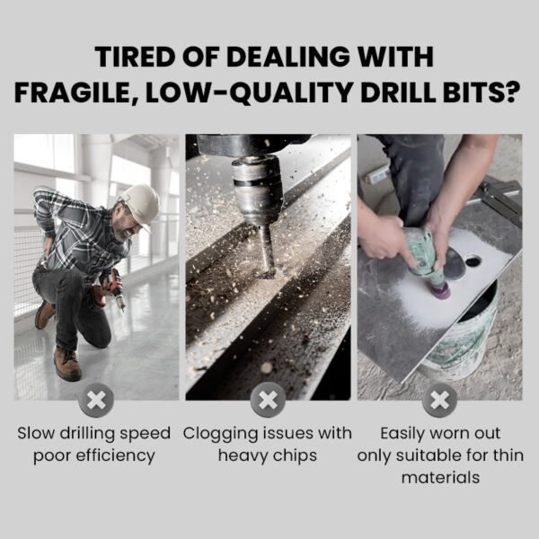 🔥2025 Hot Sale🔥High-Strength 4-Flute Serrated Eccentric Drill Bit Kit - Image 2