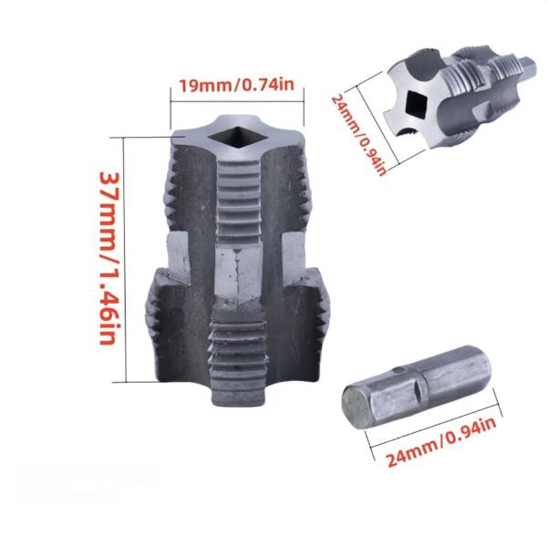 🌲Electric Drill Compatible PVC Pipe Threader Kit with Various Die Sizes - Image 15