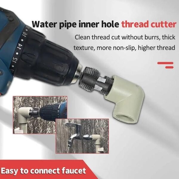 🌲Electric Drill Compatible PVC Pipe Threader Kit with Various Die Sizes - Image 5