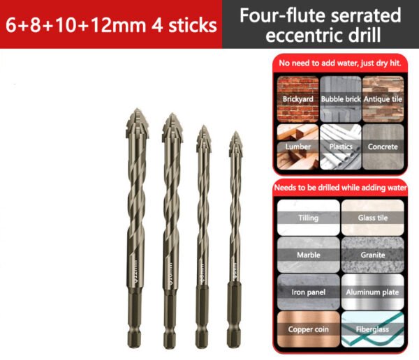 🔥2025 Hot Sale🔥High-Strength 4-Flute Serrated Eccentric Drill Bit Kit - Image 14