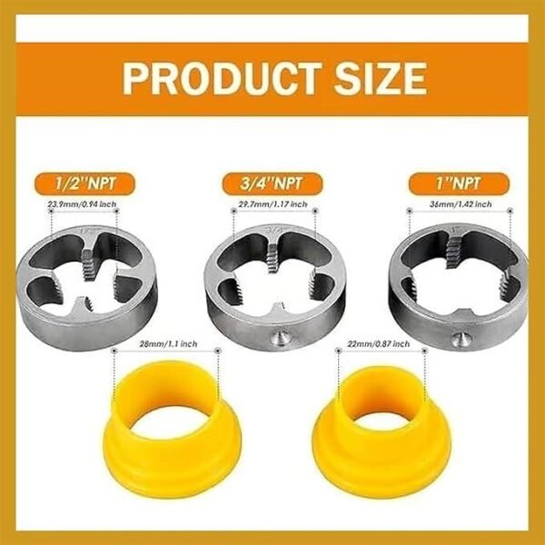 🌲Electric Drill Compatible PVC Pipe Threader Kit with Various Die Sizes - Image 16