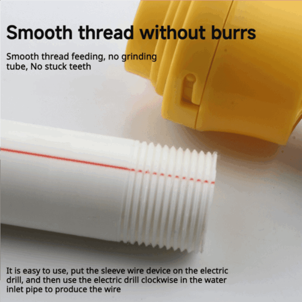 🌲Electric Drill Compatible PVC Pipe Threader Kit with Various Die Sizes - Image 12