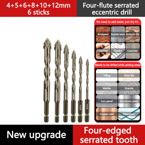 🔥2025 Hot Sale🔥High-Strength 4-Flute Serrated Eccentric Drill Bit Kit - Image 15