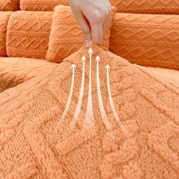 Faux Cashmere Stretch Sofa Cover with Anti-slip Backing - Image 15