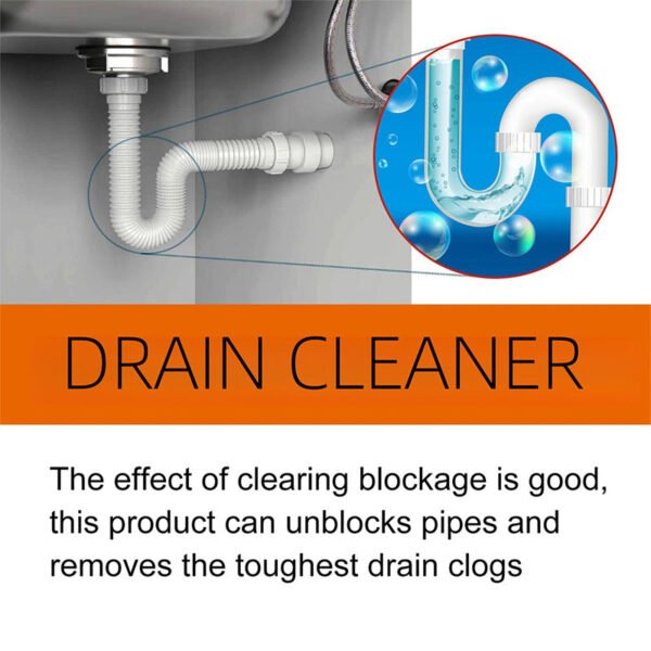 Drain Clog Remover. Pipeline Dredging Agent. Powerful Quick Cleaning Drain Toilet Cleaner Tool. Unclog Toilet Clog And Kitchen Sink Pipe Unblocker Powder - Image 2