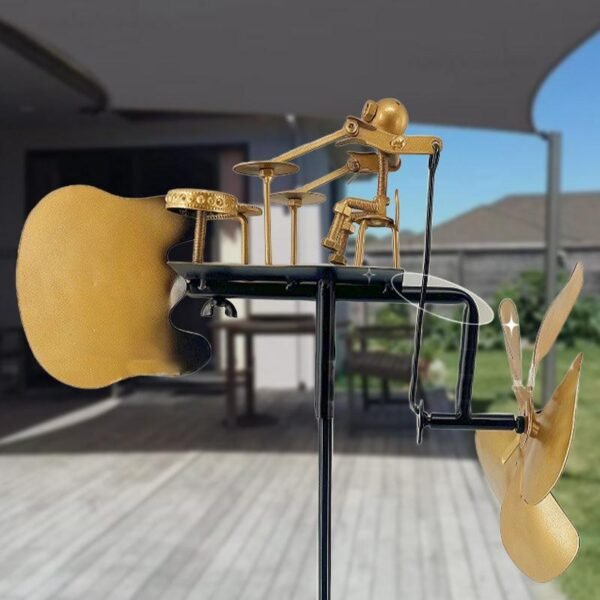 🔥Wind Meets Rhythm🥁Handmade Metal Rock Band Windmill🎁 - Image 2
