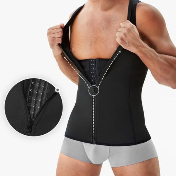 Men's Zipper Waist Trainer Trimmer Vest - Image 5