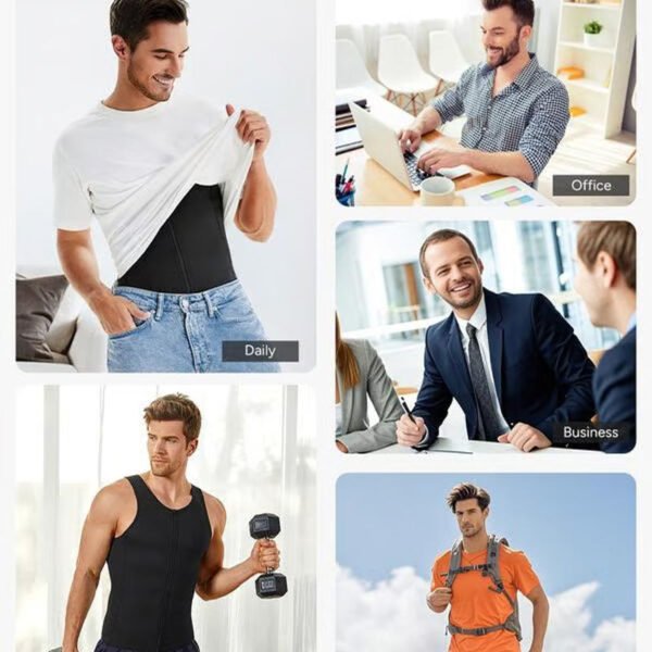 Men's Zipper Waist Trainer Trimmer Vest - Image 6