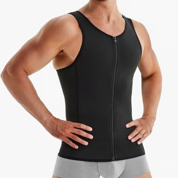 Men's Zipper Waist Trainer Trimmer Vest - Image 7